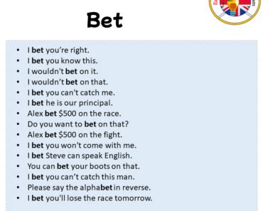 sentences with bet